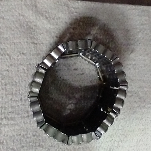 Dark grey 🩶 crystal stretch bracelet wide large - Picture 3 of 5